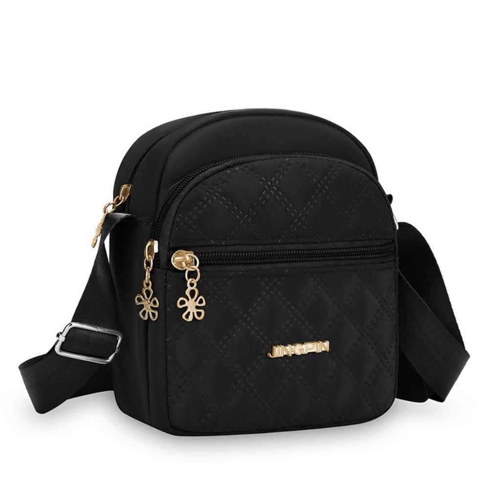 

Новые маленькие квадратные сумки из нейлона Многофункциональная сумка-кроссбоди Почтальонка Сумка на плечо с несколькими отделениями чёрный