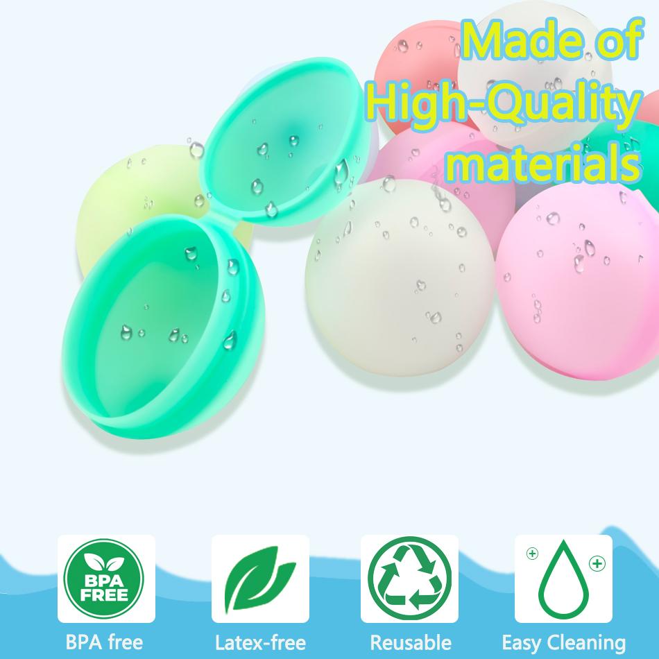 Reusable Water Balloons Toys Quick Fill Self Sealing Water Bomb for Summer GamesChildren's Adults Qutdoor Activities Toy Gifts