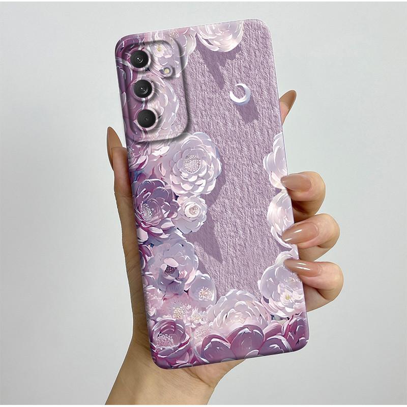 Phone Cover For Samsung Galaxy M35 5G Bumper Silicone Shockproof Pretty Butterfly Flowers Case Coque For Galaxy M 35 M55 Funda
