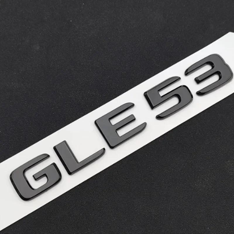 3D ABS Black Silver GLE53 Logo Letters Car Trunk Badge Fender TURBO 4MATIC Emblem Sticker For GLE53 AMG W166 W167 Accessories