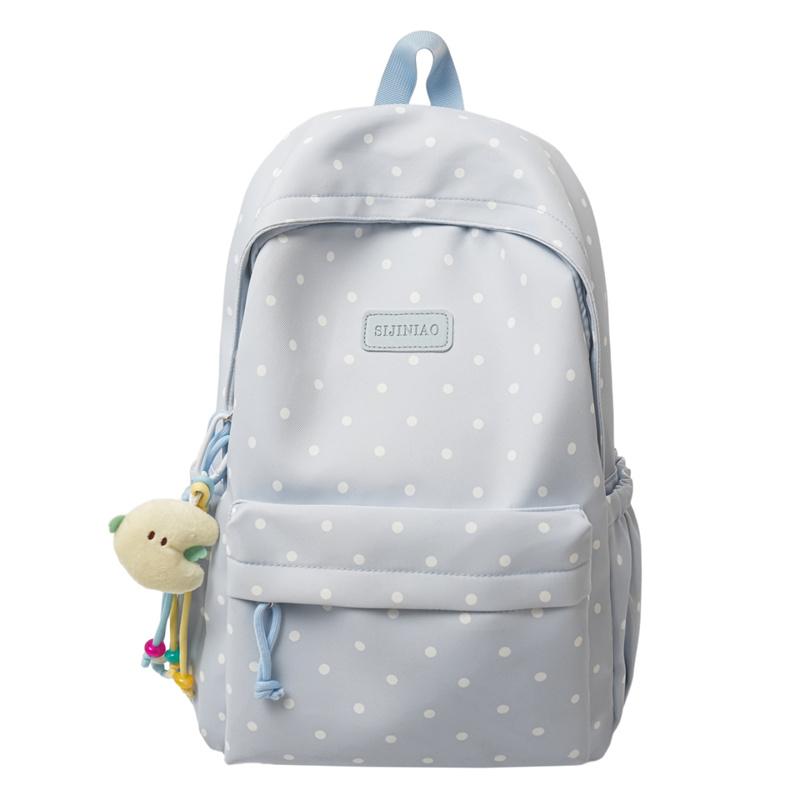 Lightweight Student Schoolbag Dot Print Commuter Backpack