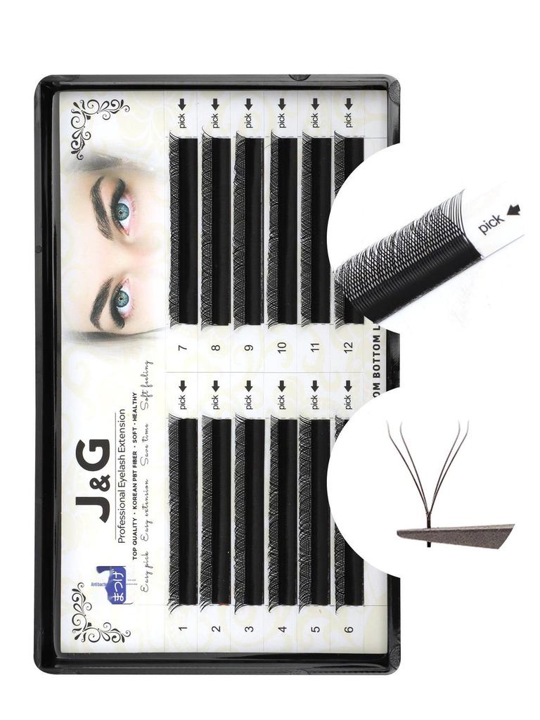 Matt-schwarze Y-förmige Grafting-Falsche Wimpern 0.07 - Weiche, hochwertige YY-Wimpernverlängerungen