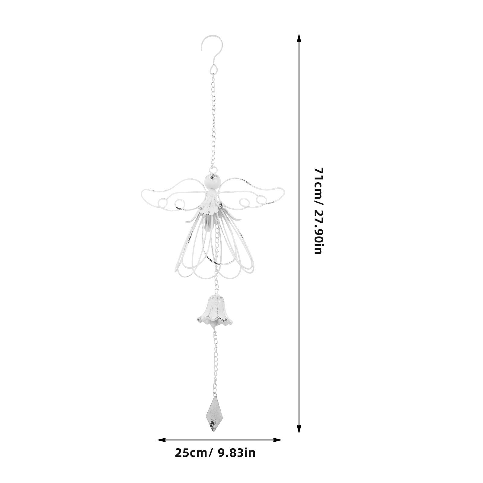 

Винтажный колокольчик ветра Чугун Прочный Ретро Садовое украшение Подвесной для улицы Мелодичный звук Колокол Патио Газон Декор