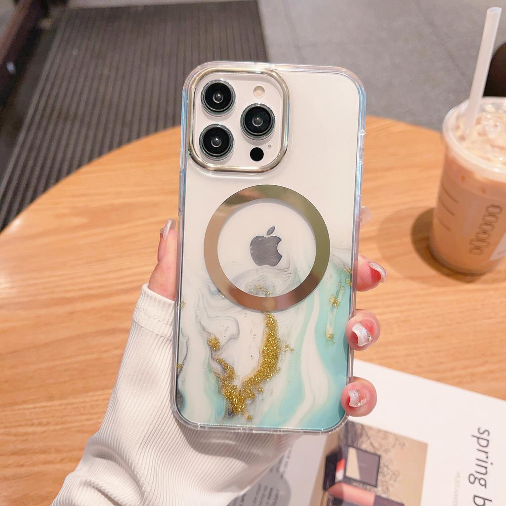 Handyhülle für IPhone15 Serie Magnetisch Sturzsicher IMD Kabelloses Laden Magsafe Hohe Adsorptionskraft Norden