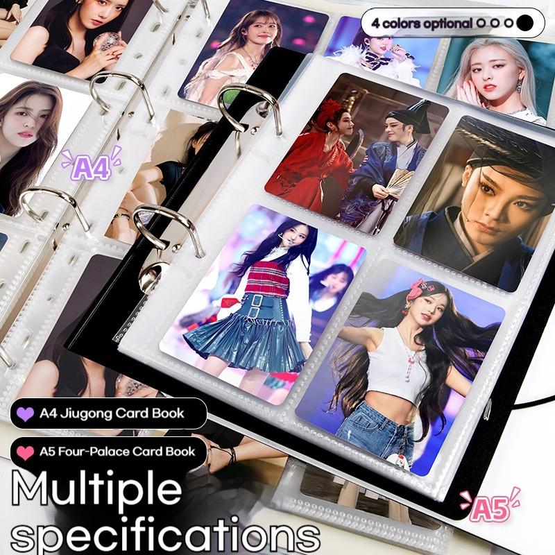 Large Capacity A4 With Straps Nine-Grid Photo Album 3-Inch Photo Storage And Collecting Binder For Small Cards Photocard Holder