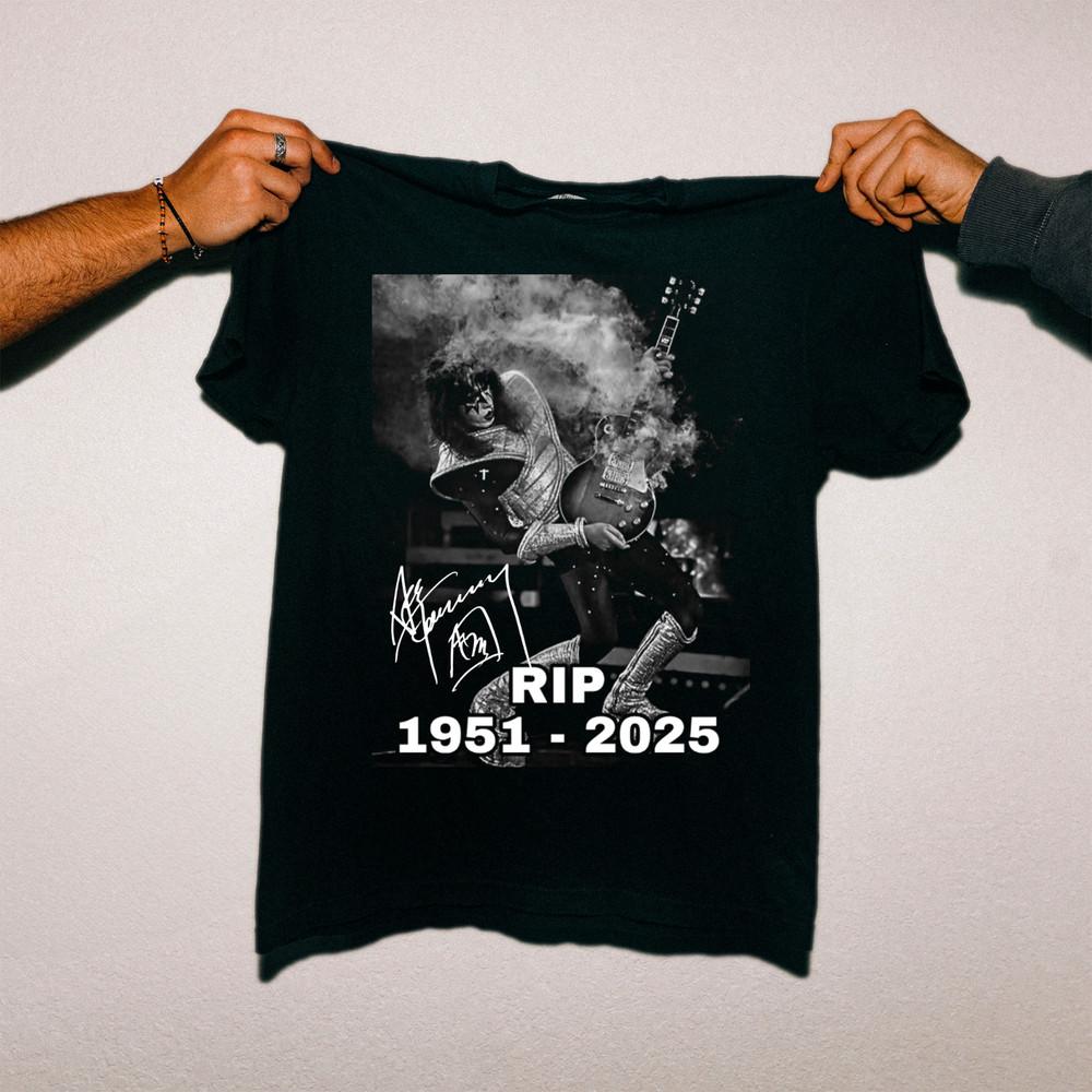 Ace Frehley 1951-2025 Cotton Black All Size Unisex Shirt US1643 Unisex T-Shirt L