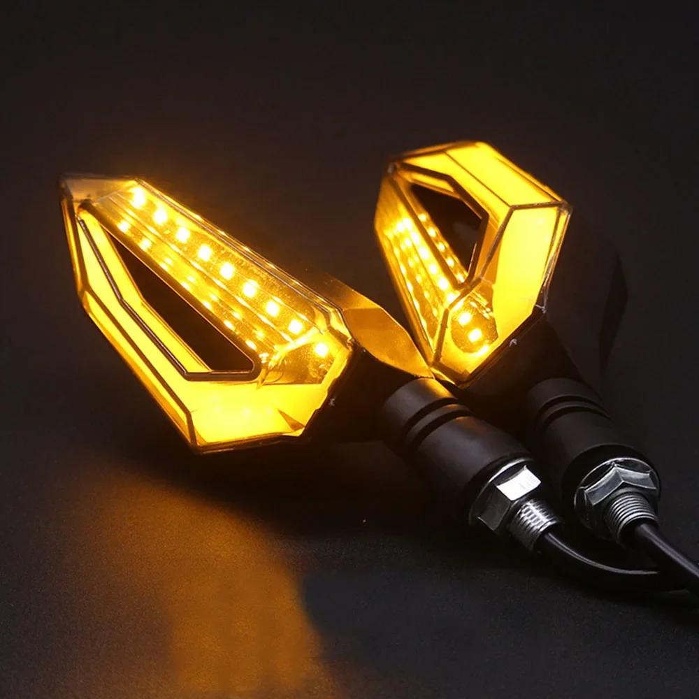 A Pair of Universal LED Motorcycle Turn Signal Light 12V IPX-6 Waterproof Daytime Running Lights Indicator Blinker Lamp