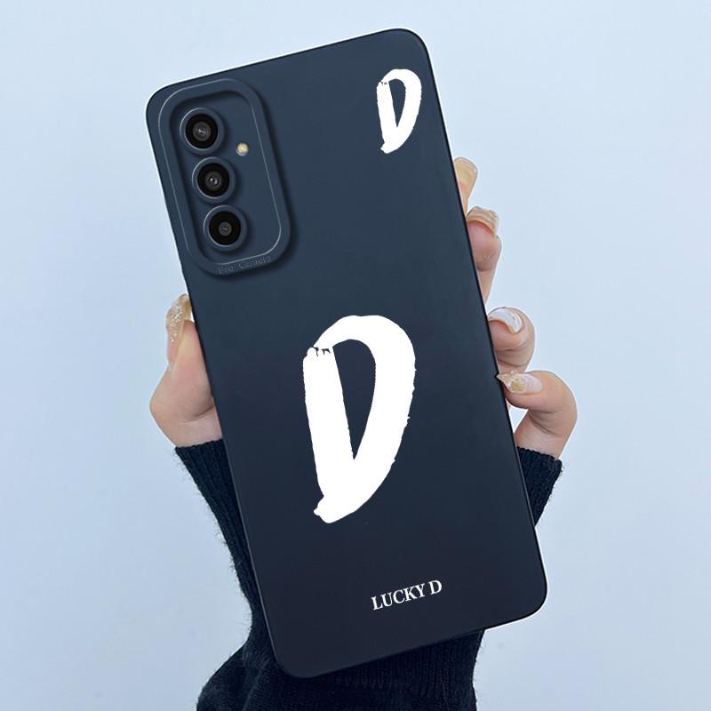 For Samsung Galaxy M13 4G M23 F23 Buddy 2 5G Cover Case Initial Letter Silicone Soft Phone Bumper for Samsung SM-M135F Casing