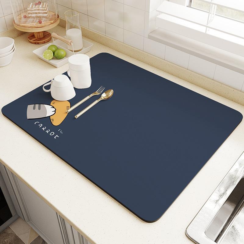 

Super Antiskid Large Kitchen Absorbent Draining Mat Super Absorbent Draining Coffee Dish Drying Mat Quick Dry Bathroom Drain Pad (as the picture,20x30cm)