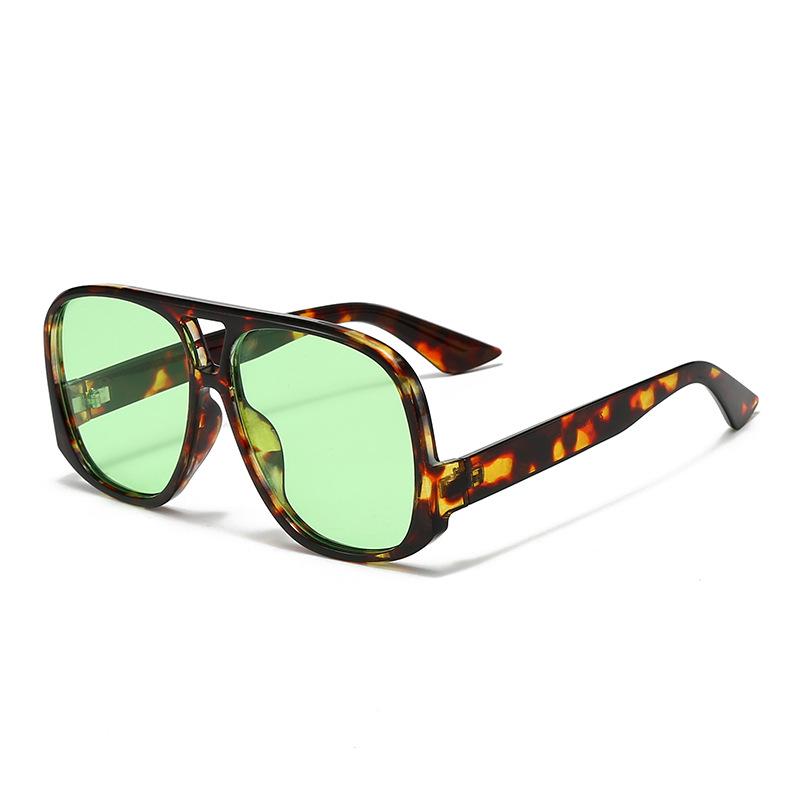 Retro Pilot Sunglasses: Unisex Double Beam Large Frame Street Style