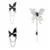 1Pair Wing Metal Butterfly Brooches Rhinestone Butterfly Tassel Badge Pin  Women Gifts