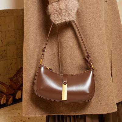 Vintage Underarm Bags Women Leather Handbag Luxury Crescent Bag Shoulder Crossbody Bag for Female