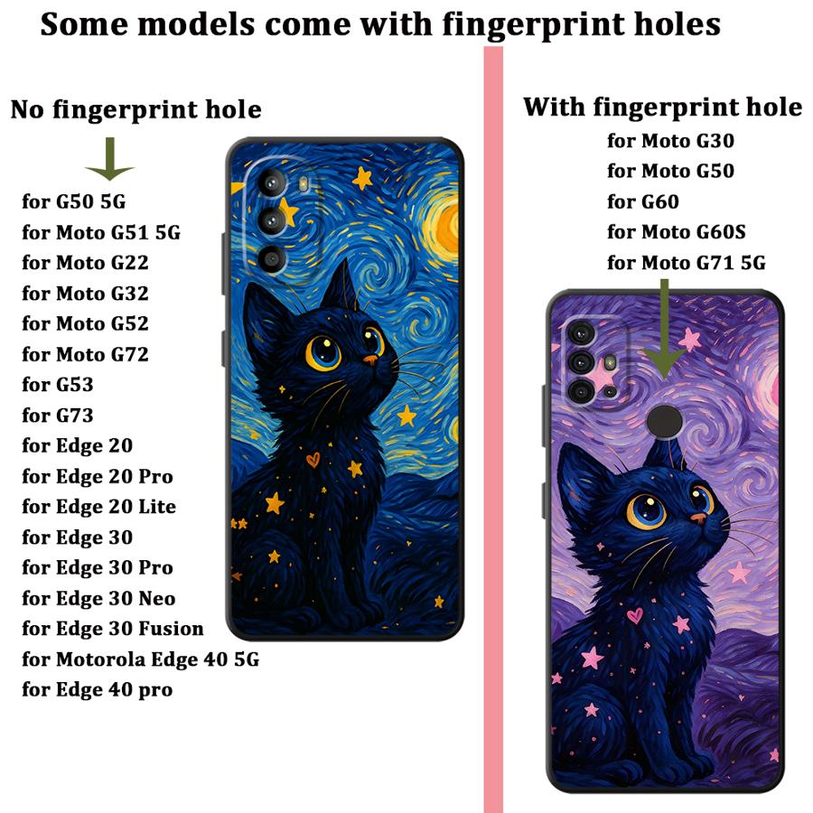 Drehbare Sternenhimmel Katzen Hülle für Motorola Moto G51 G73 G53 G30 G32 G22 Edge40 G60s Edge 20 Pro 30 Lite G52 G71 G50 Handyhülle