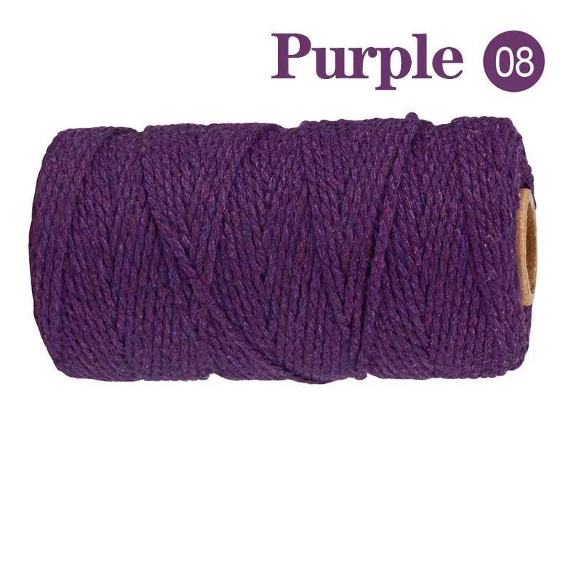 2mm 100M Macrame Cord Corda di cotone Spago Filo Stringa Artigianato Cucito fai da te Fatti a mano Arazzi Boemia Festa di nozze Decorazioni per la casa