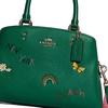 Coach X Diary Embroidery Lillie Embroidery 26 Solid Top Handle Embroidered Leather Tote Shoulder Crossbody Bag Large Women Bags Green C8364-IMGRU