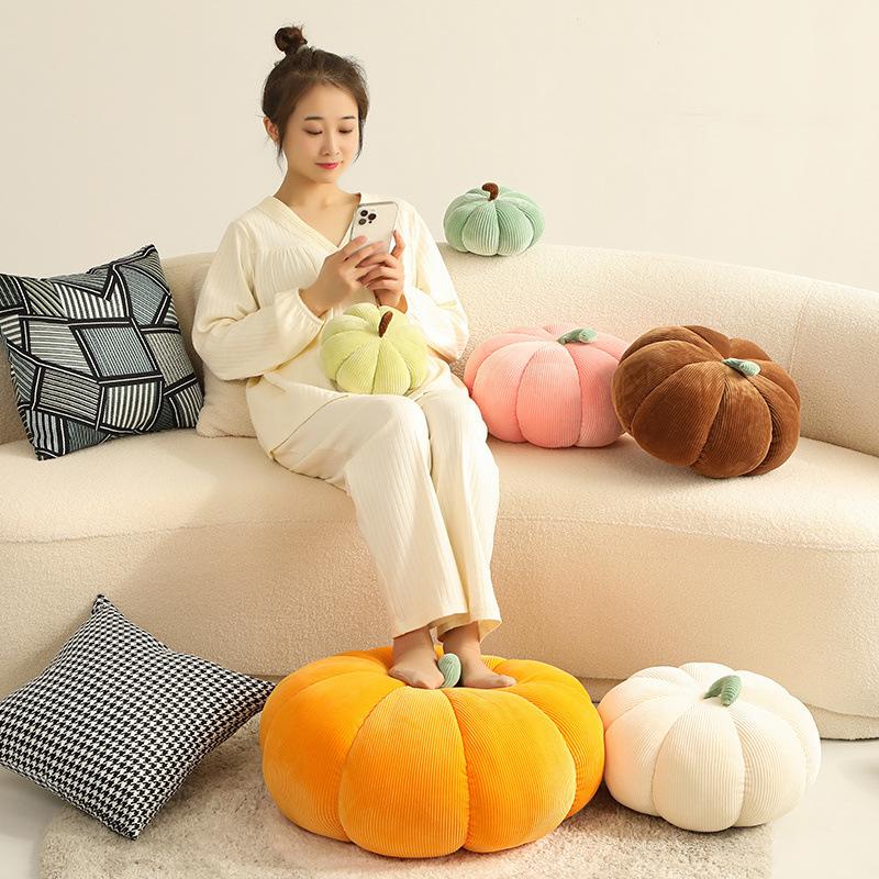 Creative Nordic Style Pumpkin Throw Pillow Plush Toy Halloween Pumpkin Doll Cushion Rag Doll Halloween Gift