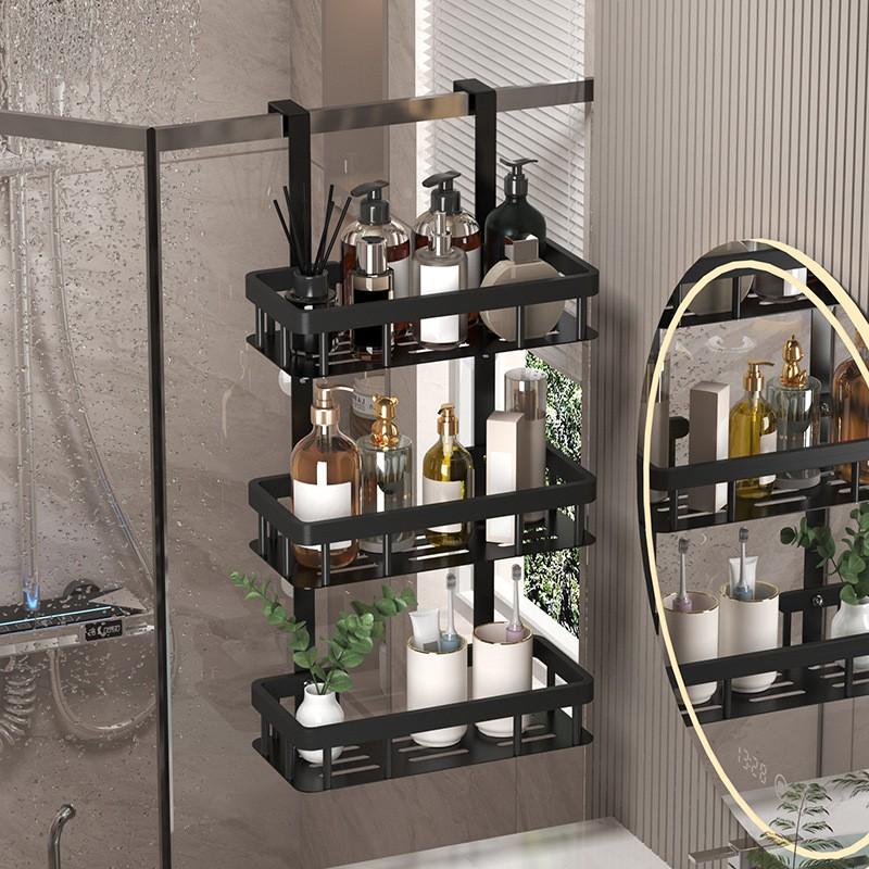 3-Tier Bathroom Shelf No Drill Wall Mount Shower Caddy Over Door Hanging Storage Rack Toilet Kitchen Dorm