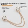 Trouser Leg Clips 2Pcs Magnetic Clothing Pin for Shortening Pants Legs, Button Clip Legs Shirt Sleeves Hems, Clothes Decorative with Chain No