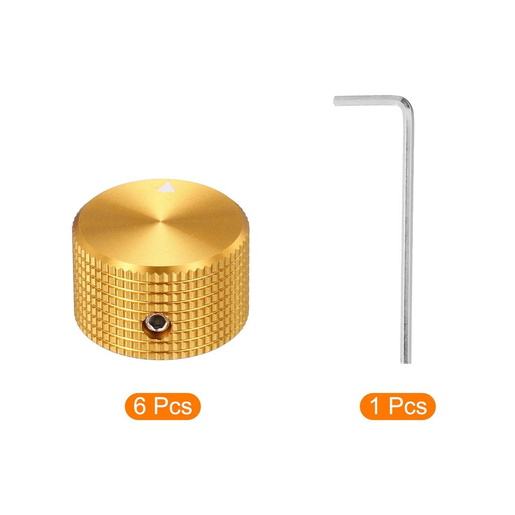Uxcell Aluminum Potentiometer Universal Volume Tone Control Knob for and Grid 6-Piece Knob, 1/4" (6mm) Guitar, Bass, 5/8"