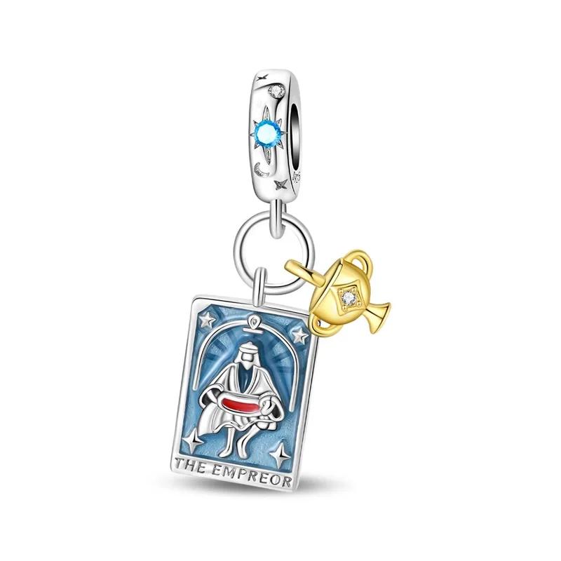 Carte Tarocchi Originali in Rame Morte Dio Posizione Eretta Charms Perline Adatte per Collane Braccialetti Regali Fai da Te Gioielli Raffinati