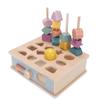Drewniane Zabawki do Sortowania Kolorów i Układania w Stos Wczesna Nauka Koraliki do Nawlekania Zestaw do Sekwencjonowania dla Maluchów