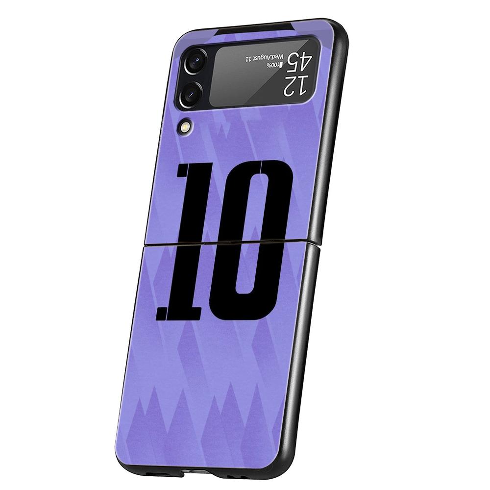 FootBall Number Phone Cover For Samsung Galaxy Z Flip 4 Case Black For Samsung Z Flip 3 Hard PC Luxury Foldable Shell Fundas Bag