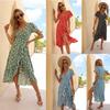 2022 Summer Sexy Chiffon V-neck Dress Ruffled Beach Skirt