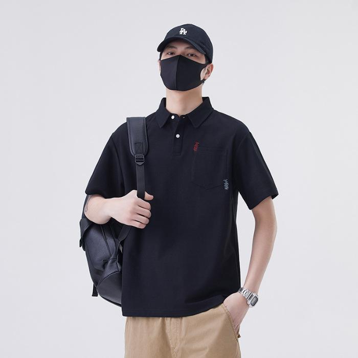 New Summer Men's Short-sleeved POLO Shirt Loose Teen Top with Collar Short-sleeved