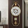 Wall Clock New Chinese Brass Living Room Home Solid Wood Luxury Chinese Style Silent High-end Watches Home Decoration
