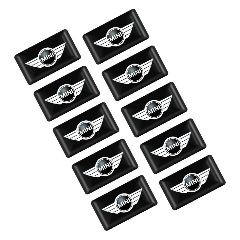 New 10PCS 3D Car Styling Epoxy Emblem Badge Stickers For MINI Cooper F56 F55