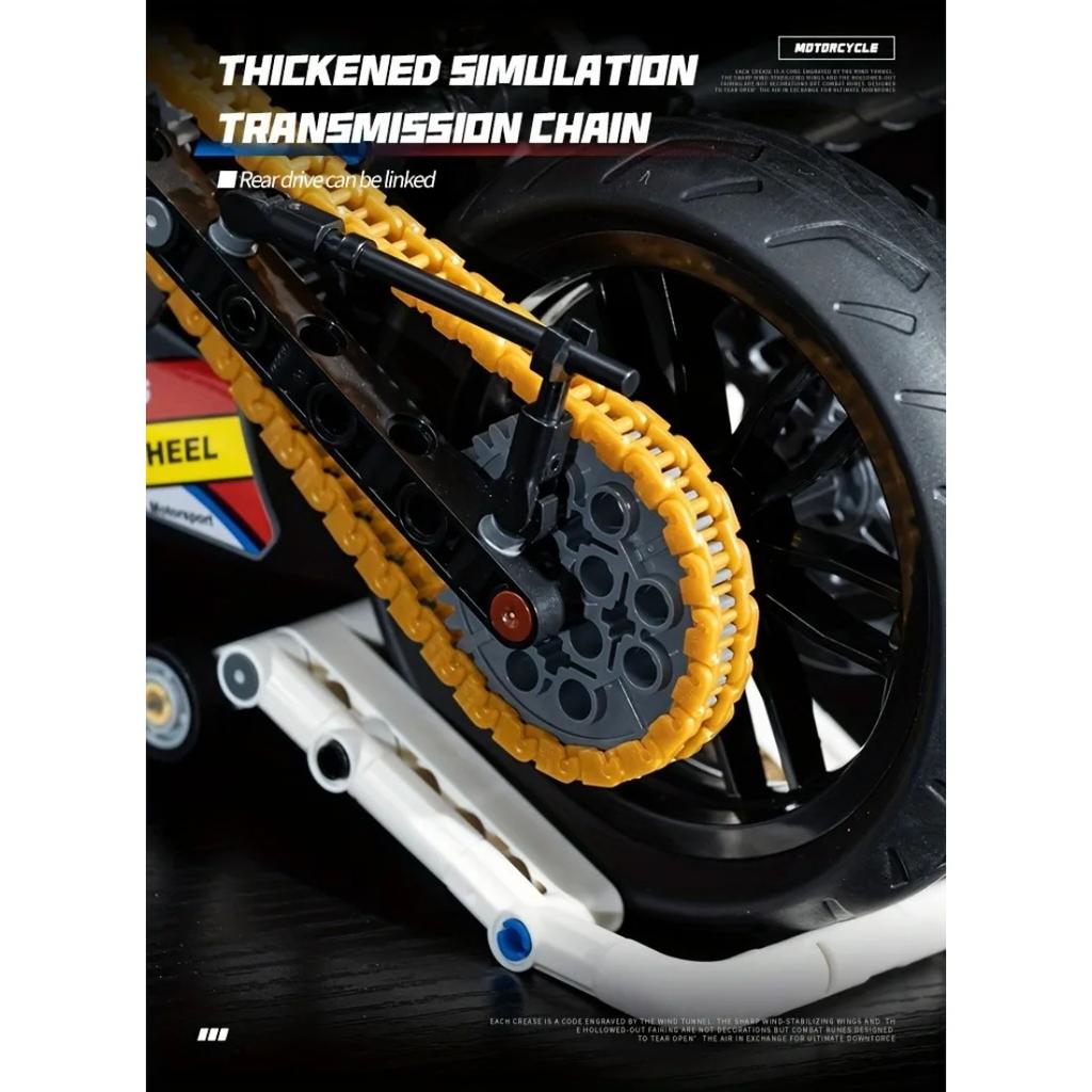1/8 Motorcycle Building Blocks Set Super Motorbike Model Kit Technical Racing Kids Assembled Toys Gifts for Boys and Girls
