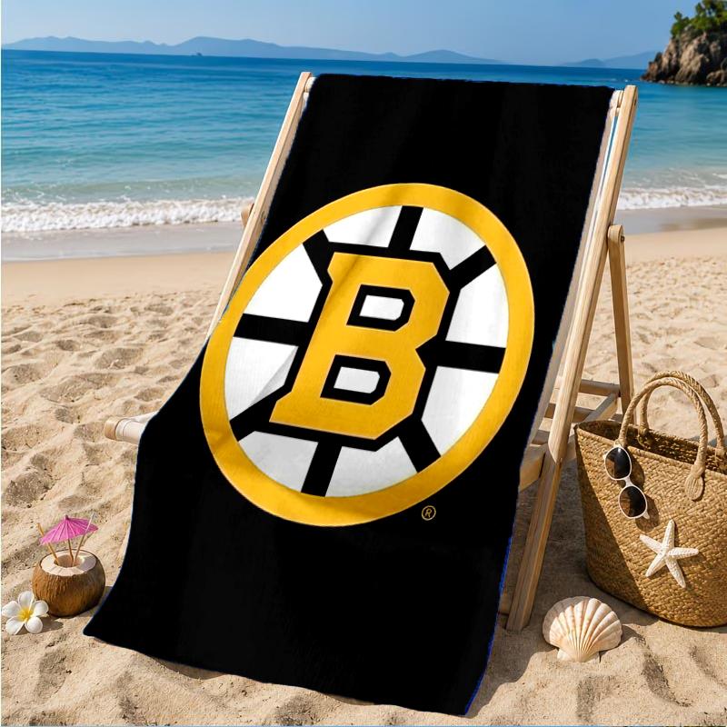Bruins Emblem Hockey Beach Towel, Super Soft Microfiber, Perfect Gift for Her/Him, Birthday, for Pool, Beach, Travel, Decor Beach Party