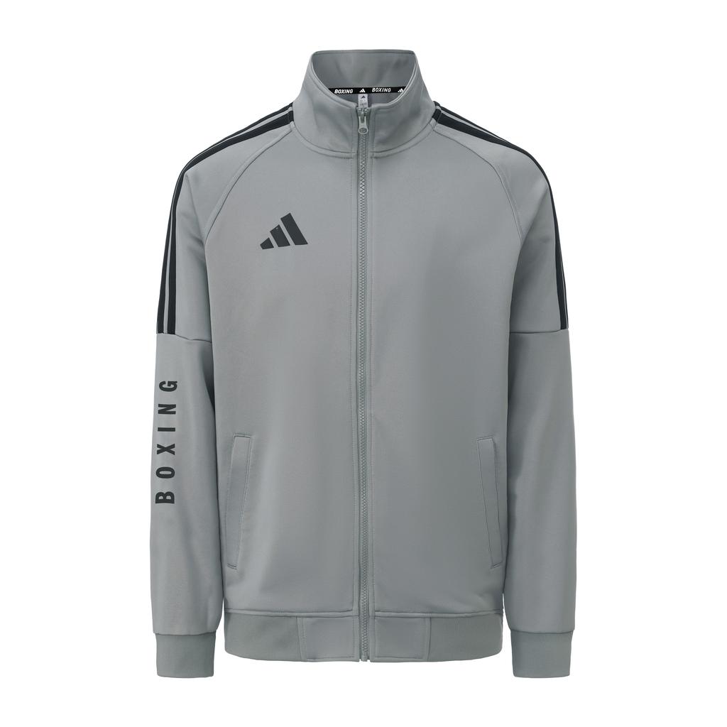 Adidas Boxen 3-Streifen Klassisch Retro Gerade Beine Trainingsanzug Jacke Set Unisex Trainingsanzüge Grau TR30JR1BX-GYB+TR30PR1BX-GYB