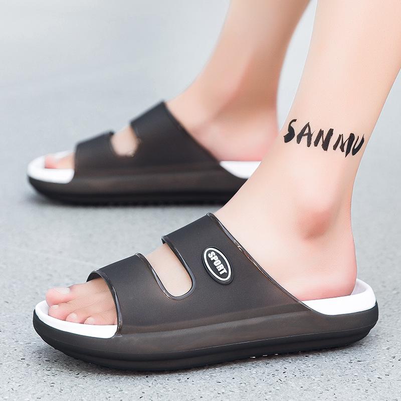 2024 Luminous Light Stepping On Shit Slippers Men's Home EVA Thick-bottomed One-word Slippers Wear Non-slip Slippers