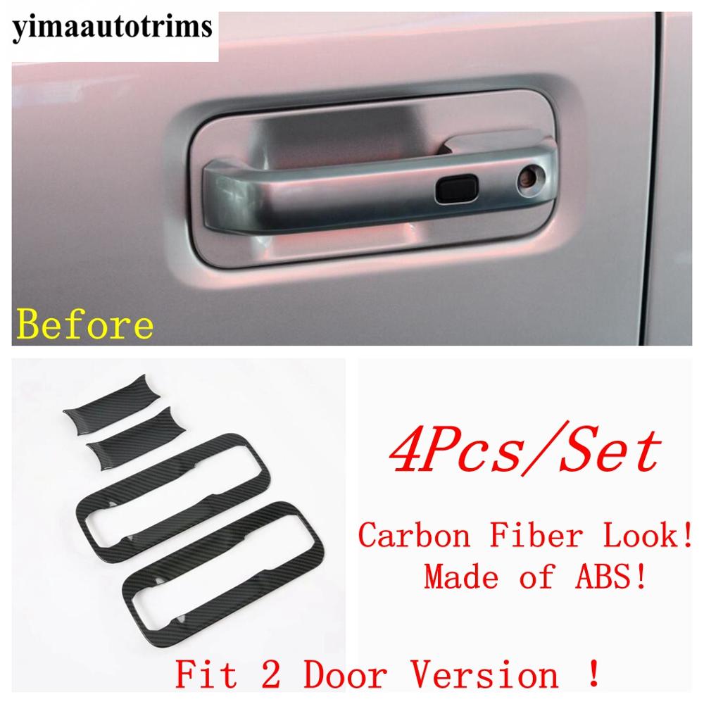 Side Door Handle Bowl Frame Decorative Sequ Cover Trim For Ford F-150 / Raptor 2015 - Chrome / Carbon Fiber Accessories