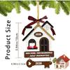 New Home Housewarming Gifts 2026 - Rustic Wood House Ornament with Key Charm & Buffalo Plaid Bow - 3.9" Closing Gift, Present for Homeowners Moving