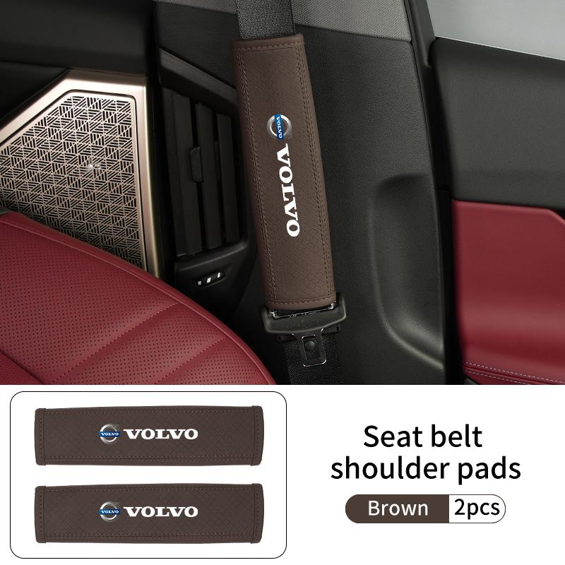 AALF1 2pcs Car Safety Belt Cover Seat Belt Shoulder Strap Sleeves For Volvo C30 C70 S60 S80 S90 T6 V50 V60 V70 V90 XC40 XC60 XC70 XC90