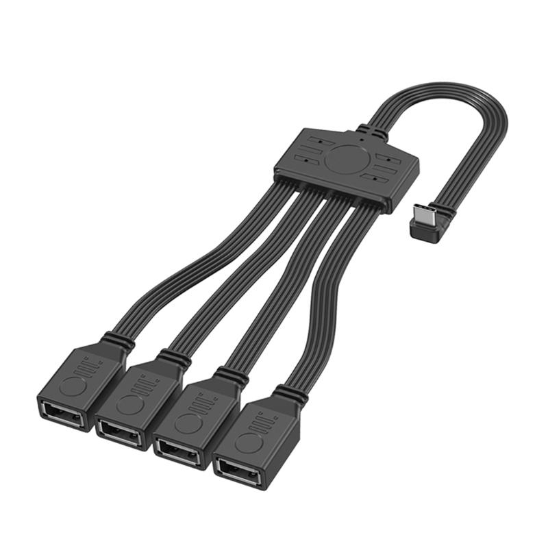 USB C To 4 USB2.0 Splitter Cable For Charging And Data Transfer Compatibles Laptops Tablets And Gaming Consoles