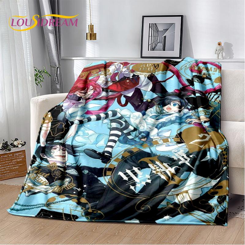 Cartoon Black Butler Anime 3D deka, měkká deka pro domácí ložnici pohovka pohovka piknik cestovní kancelářská přikrývka deka pro děti