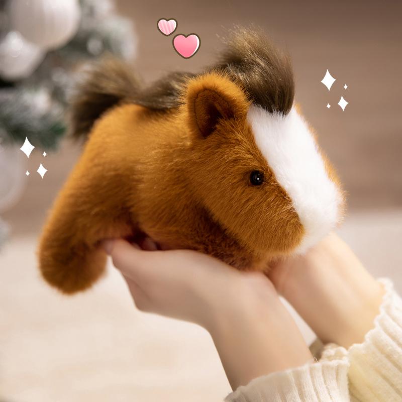 Super Cute Mini Palm Pets Series Plush Toys Fluffy Cartoon Lie Prone Frog Horse Duck Cow Toys Kawaii Desktop Decor Nice Gift
