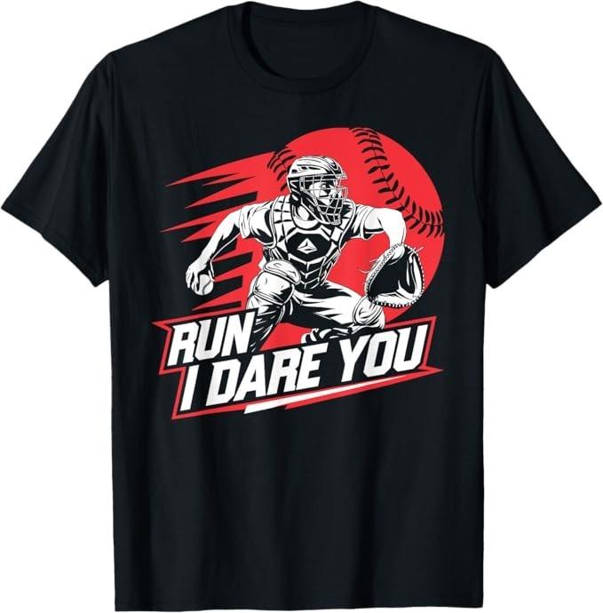

Steal I Dare You Baseball Catcher Player Sports Fan Game Day T-Shirt M