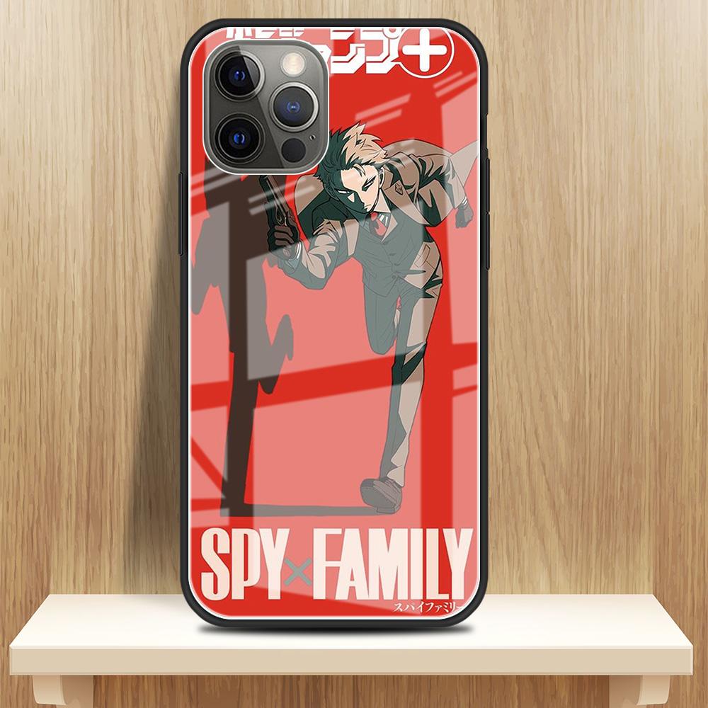 Tempered Glass Case For Apple iPhone 13 12 Mini 11 Pro XS Max SE 2020 XR 7 8 Plus X 6 6S Back Phone Cover SPY FAMILY Anime Funda