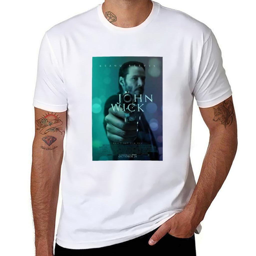 John Wick Actionfilm Po T-Shirt Stilvolles Grafisches Kurzarm Top