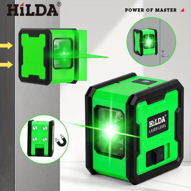 Mini 2-Line Green Laser Level - High Precision Floor-Mounted Projector