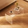 Acrylic Coffee Table, C-Shaped Clear Acrylic End Table, 16.3 inch high Transparent Acrylic Side Table, for Coffee, Drink, Food, Snack used in Living