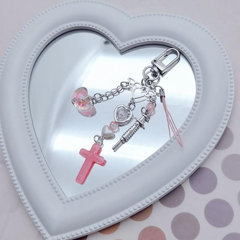 Cross Bowknot Angel Wing Pendant Phone Strap Portable Hanging Lanyard for Girls