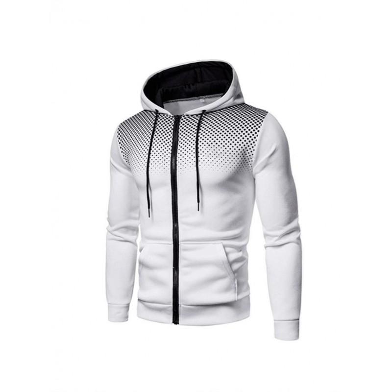 Mens Hooded Zip-Up Sweatshirt Lightweight Casual Sport Pullover Fall