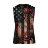 Men's Sleeveless Hoodie Casual Tank Top Patriotic Print Athletic Fit Pullover Lightweight Summer Muscle Shirt with Hood