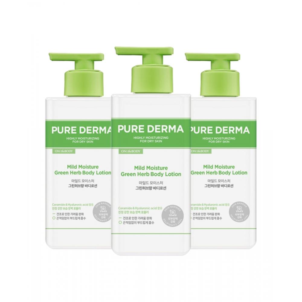 OntheBody Pure Derma Body Lotion Green Herb 400ml X 3 NONE