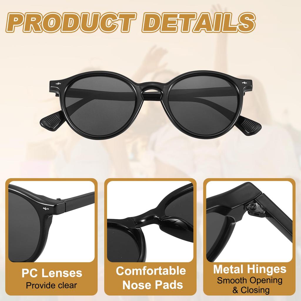 [uxcell] Square Polarized Sunglasses, Retro Trend Sunglasses, Unisex, Light Black (BlackGray Lenses)